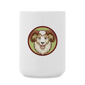 Ram coloré Kawaii dessin animé Personnage Clipart Animal de compagnie - Grande tasse 440 ml - blanc - Devant
