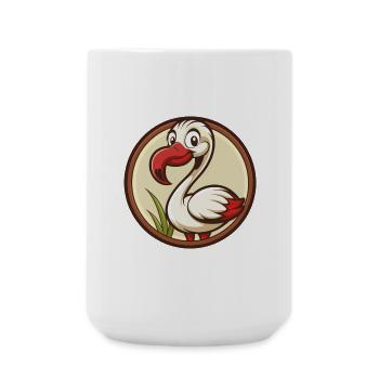 flamant rose coloré kawaii dessin animé personnage clipart - Grande tasse 440 ml - blanc - Devant