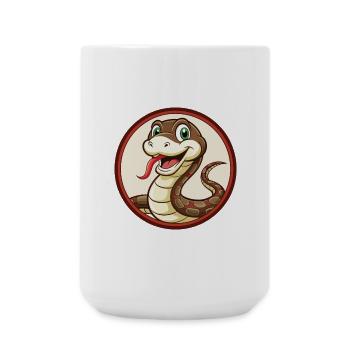 serpent coloré kawaii dessin animé personnage clipart - Grande tasse 440 ml - blanc - Devant