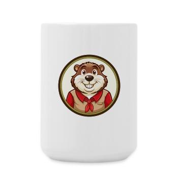 Marmot Colorful Kawaii Cartoon Character Clipart - Large Mug 440 ml - white - Front