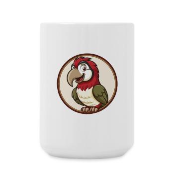 Papagei Bunte Kawaii Cartoon Figur Clipart - Große Tasse 440 ml - Weiß - Vorne