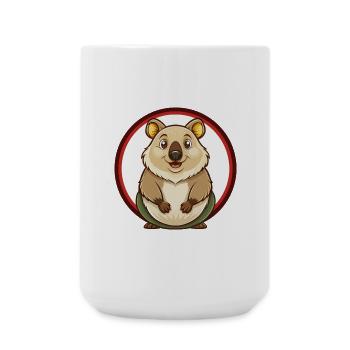 Quokka Colorful Kawaii Cartoon Character Clipart - Large Mug 440 ml - white - Front