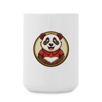 Panda Bunte Kawaii Cartoon Figur Clipart - Große Tasse 440 ml - Weiß - Vorne