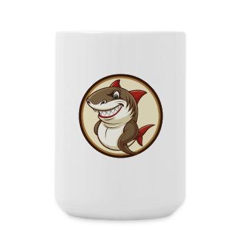 Shark Colorful Kawaii Cartoon Character Clipart - Large Mug 440 ml - white - Front