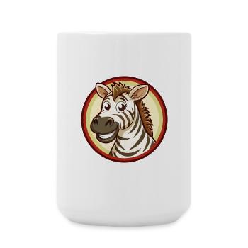 Zebra Bunte Kawaii Cartoon Charakter Clipart - Große Tasse 440 ml - Weiß - Vorne