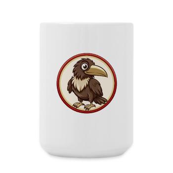 Raven Colorful Kawaii Cartoon Character Clipart - Large Mug 440 ml - white - Front