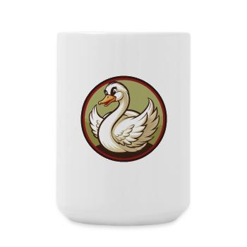 cygne coloré kawaii dessin animé personnage clipart animal de compagnie - Grande tasse 440 ml - blanc - Devant