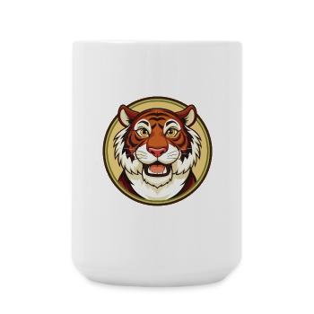 Tiger Colorful Kawaii Cartoon Character Clipart - Large Mug 440 ml - white - Front