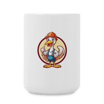Crane Cute Funny Kawaii Cartoon Clipart Animal Pet - Large Mug 440 ml - white - Front