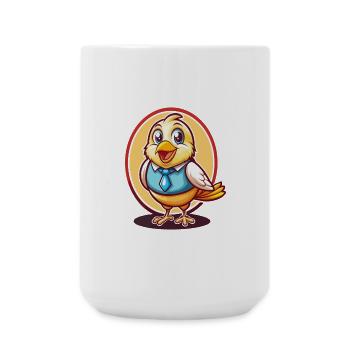 Canary Bird Funny Kawaii Cartoon Clipart Animal - Large Mug 440 ml - white - Front