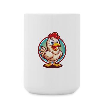 Huhn Lustig Kawaii Cartoon Clipart Tier Haustier - Große Tasse 440 ml - Weiß - Vorne