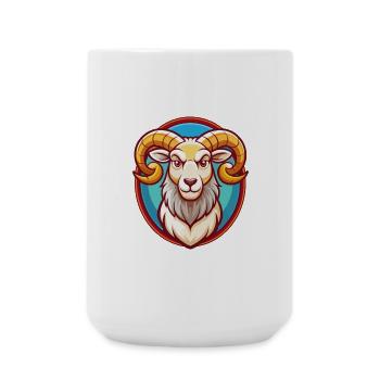 Ram mignon drôle Kawaii dessin animé Clipart animal de compagnie - Grande tasse 440 ml - blanc - Devant