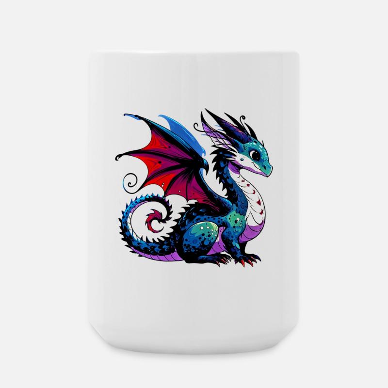 Drache - Große Tasse 440 ml - Weiß