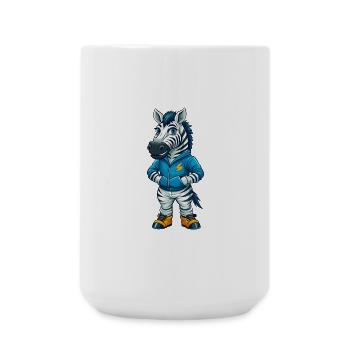 Zebra Cool Kawaii Cartoon Figur Clipart - Große Tasse 440 ml - Weiß - Vorne