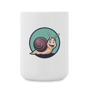 Schnecke Kawaii Cartoon Figur Tier Haustier Gesicht - Große Tasse 440 ml - Weiß - Vorne