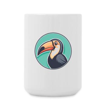 Toucan Kawaii Cartoon Character Animal Pet Face - Large Mug 440 ml - white - Front