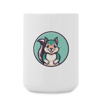 Squirrel Kawaii Cartoon Character Animal Pet Face - Large Mug 440 ml - white - Front