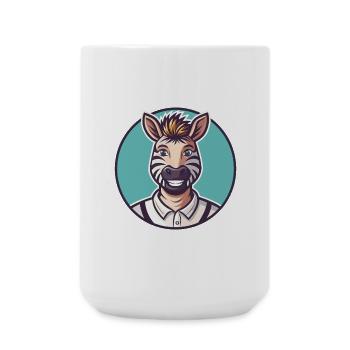 zèbre kawaii dessin animé personnage animal visage d’animal - Grande tasse 440 ml - blanc - Devant