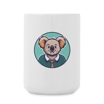 Koala Kawaii Cartoon Figur Tier Haustier Gesicht - Große Tasse 440 ml - Weiß - Vorne