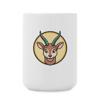 antilope kawaii dessin animé personnage animal visage d’animal de compagnie - Grande tasse 440 ml - blanc - Devant
