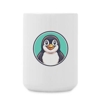 Penguin Kawaii Cartoon Character Animal Pet Face - Large Mug 440 ml - white - Front