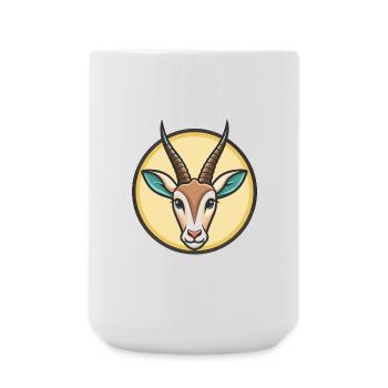 Oryx Kawaii Dessin animé Personnage Animal Animal Visage - Grande tasse 440 ml - blanc - Devant