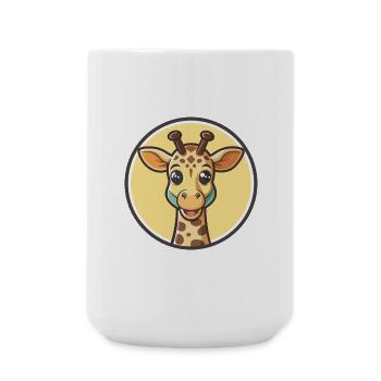Girafe Kawaii Dessin animé Personnage Animal Visage D’animal - Grande tasse 440 ml - blanc - Devant