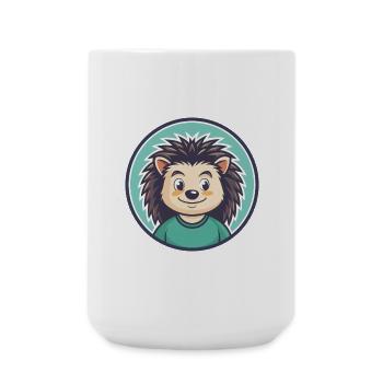 Igel Kawaii Cartoon Figur Tier Haustier Gesicht - Große Tasse 440 ml - Weiß - Vorne