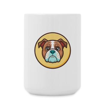 Dessin animé drôle de race de chien bouledogue bleu Alapaha - Grande tasse 440 ml - blanc - Devant