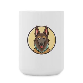 Belge Groenendael Race Chien Drôle Dessin animé Kawaii - Grande tasse 440 ml - blanc - Devant