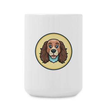 Bleu Picardie Epagneul Chien Race Dessin Animé Kawaii Pet - Grande tasse 440 ml - blanc - Devant