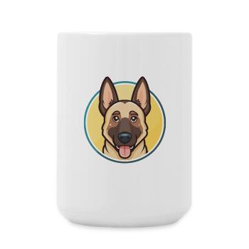 Belgische Malinois Hunderasse Cartoon Kawaii Clipart - Große Tasse 440 ml - Weiß - Vorne