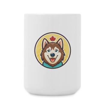 Canadian Labrador Husky Dog Breed Cartoon Kawaii - Large Mug 440 ml - white - Front