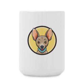 Ecuadorian Hairless Dog Breed Funny Cartoon Kawaii - Large Mug 440 ml - white - Front