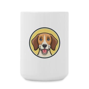 Englischer Foxhound Hunderasse Cartoon Kawaii Clipart - Große Tasse 440 ml - Weiß - Vorne