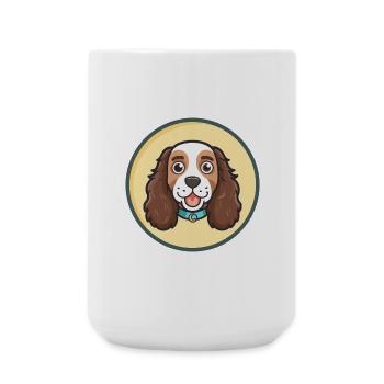 English Water Spaniel Dog Breed Cartoon Kawaii Pet - Large Mug 440 ml - white - Front