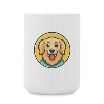 Golden Retriever Hunderasse Cartoon Kawaii Clipart - Große Tasse 440 ml - Weiß - Vorne