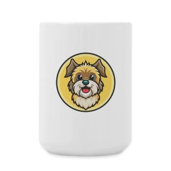 Grand Griffon Vendeen Dog Breed Cartoon Kawaii Pet - Large Mug 440 ml - white - Front