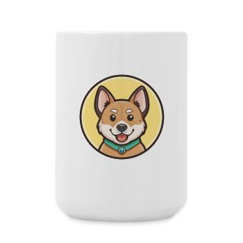 Milieu Asiatique Ovtcharka Chien Race Dessin Animé Kawaii - Grande tasse 440 ml - blanc - Devant