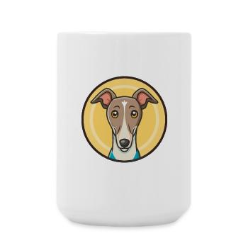 Windhund Hund Rasse Cartoon Kawaii Clipart Tier - Große Tasse 440 ml - Weiß - Vorne