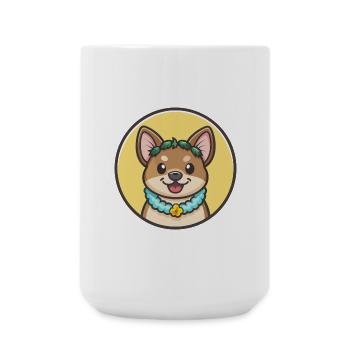 Hawaïen Poi Chien Race Dessin animé Kawaii Clipart Animal de compagnie - Grande tasse 440 ml - blanc - Devant