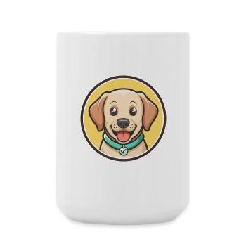 Labradinger Dog Breed Funny Cartoon Kawaii Clipart - Large Mug 440 ml - white - Front