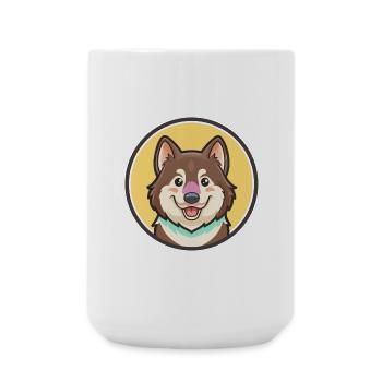 Greenland Dog Breed Cartoon Kawaii Clipart Animal - Large Mug 440 ml - white - Front