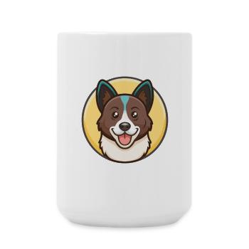 Karelischer Bär Hund Rasse Cartoon Kawaii Clipart Haustier - Große Tasse 440 ml - Weiß - Vorne