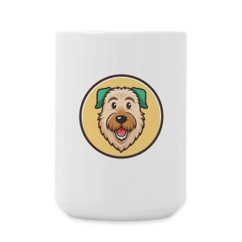 Irish Wolfhound Chien Race Dessin animé Kawaii Clipart - Grande tasse 440 ml - blanc - Devant