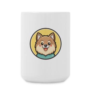 Indischer Spitz Hund Rasse Cartoon Kawaii Clipart Haustier - Große Tasse 440 ml - Weiß - Vorne