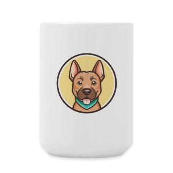 Phu Quoc Ridgeback Dog Breed Cartoon Kawaii - Large Mug 440 ml - white - Front
