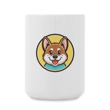 Sanshu Hund Rasse Cartoon Kawaii Clipart Tier Haustier - Große Tasse 440 ml - Weiß - Vorne