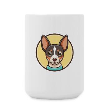 Spielzeug Foxterrier Hund Rasse Cartoon Kawaii Clipart - Große Tasse 440 ml - Weiß - Vorne