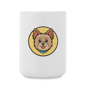 Yorkshire Terrier Dog Breed Cartoon Kawaii Clipart - Large Mug 440 ml - white - Front